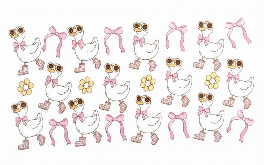 Goose with pink bows Tumbler Wrap #89