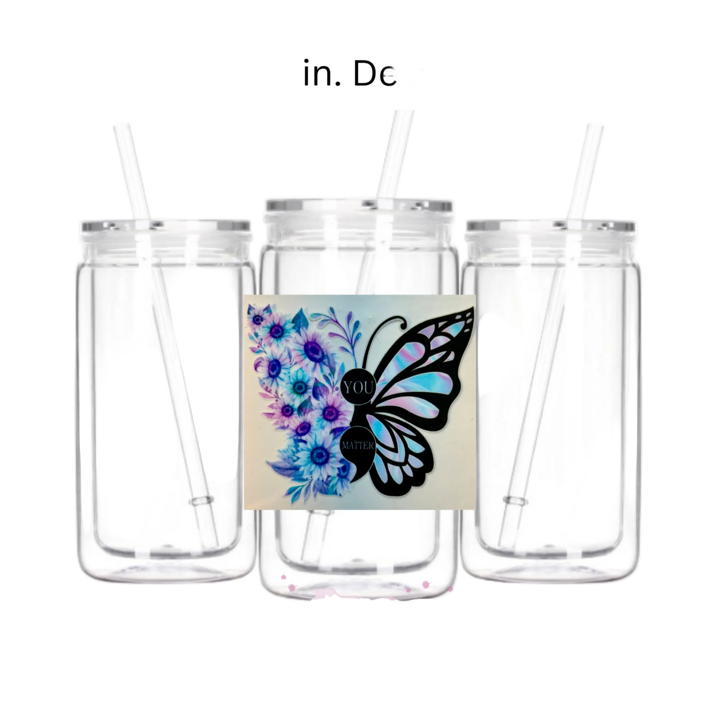 Butterfly 4 in. Tumbler Wrap #68