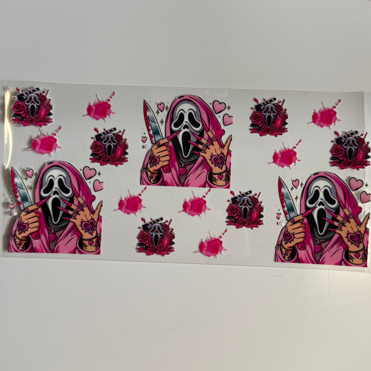 Pink Ghostface Tumbler Wrap #476