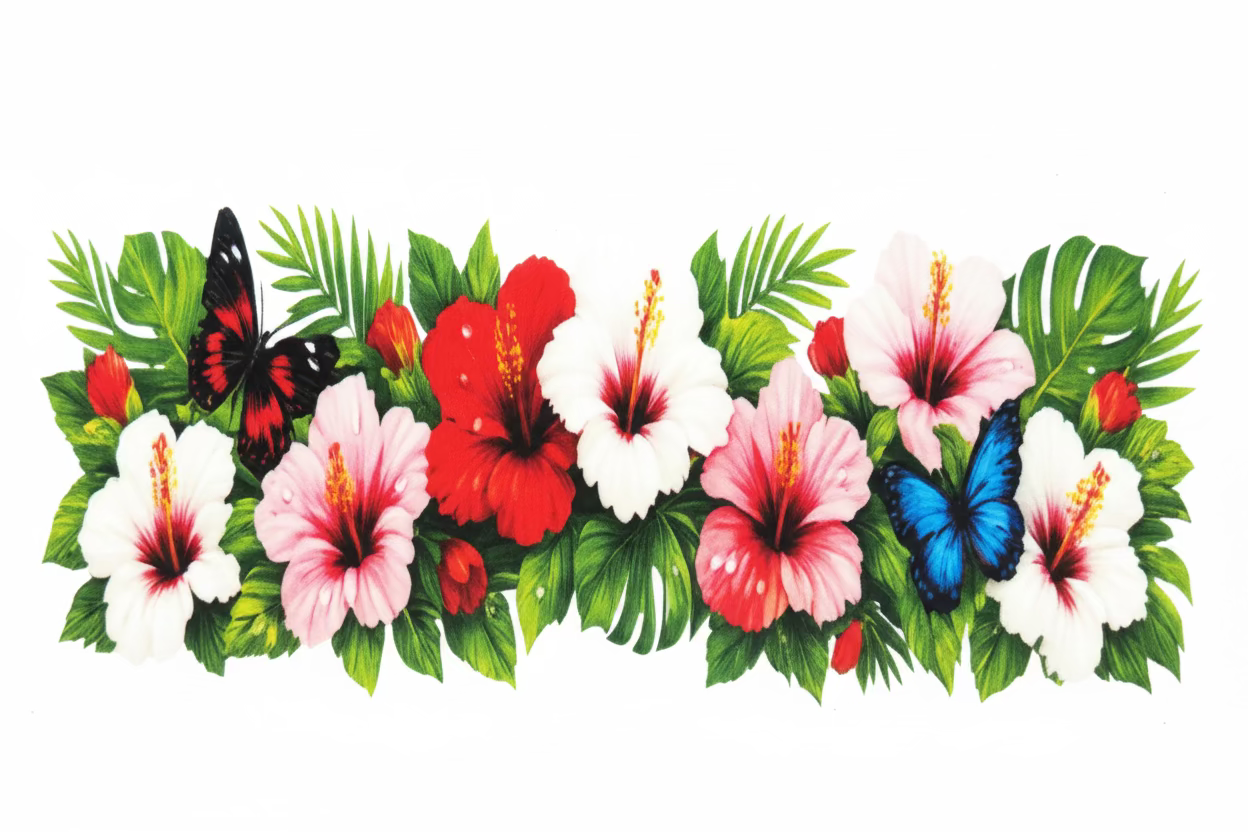 Hibiscus and butterfly Tumbler Wrap #371