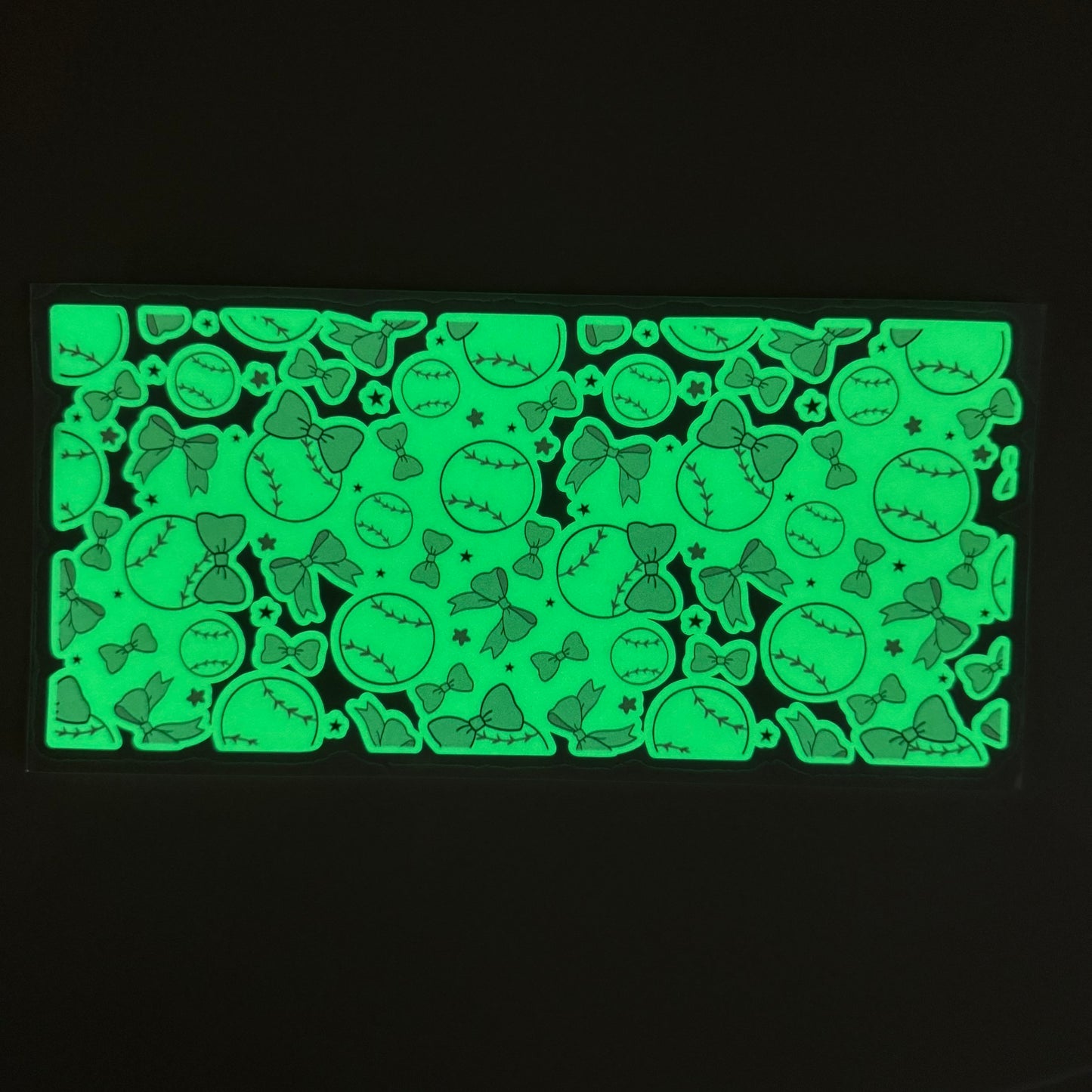 Baseball & Bows (Glow) Tumbler Wrap #134