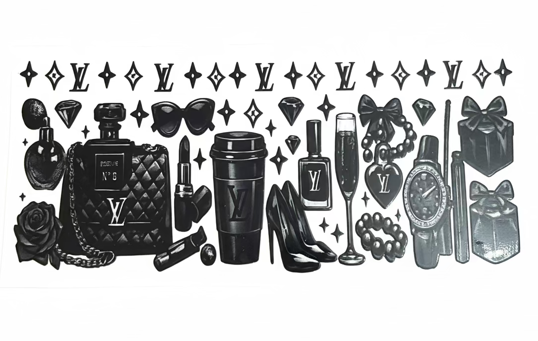 Black LV Tumbler Wrap #293