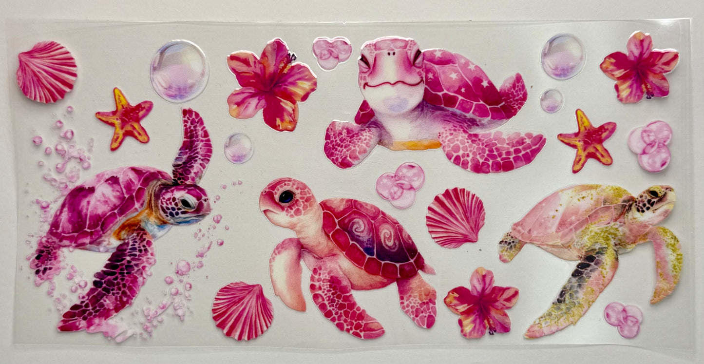 Pink Sea Turtles Tumbler Wrap #142