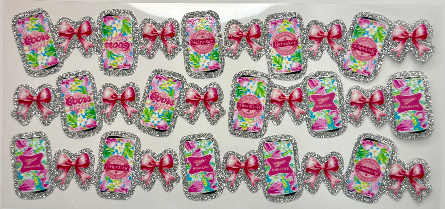 Beer and Bows Glitter Tumbler Wrap #246