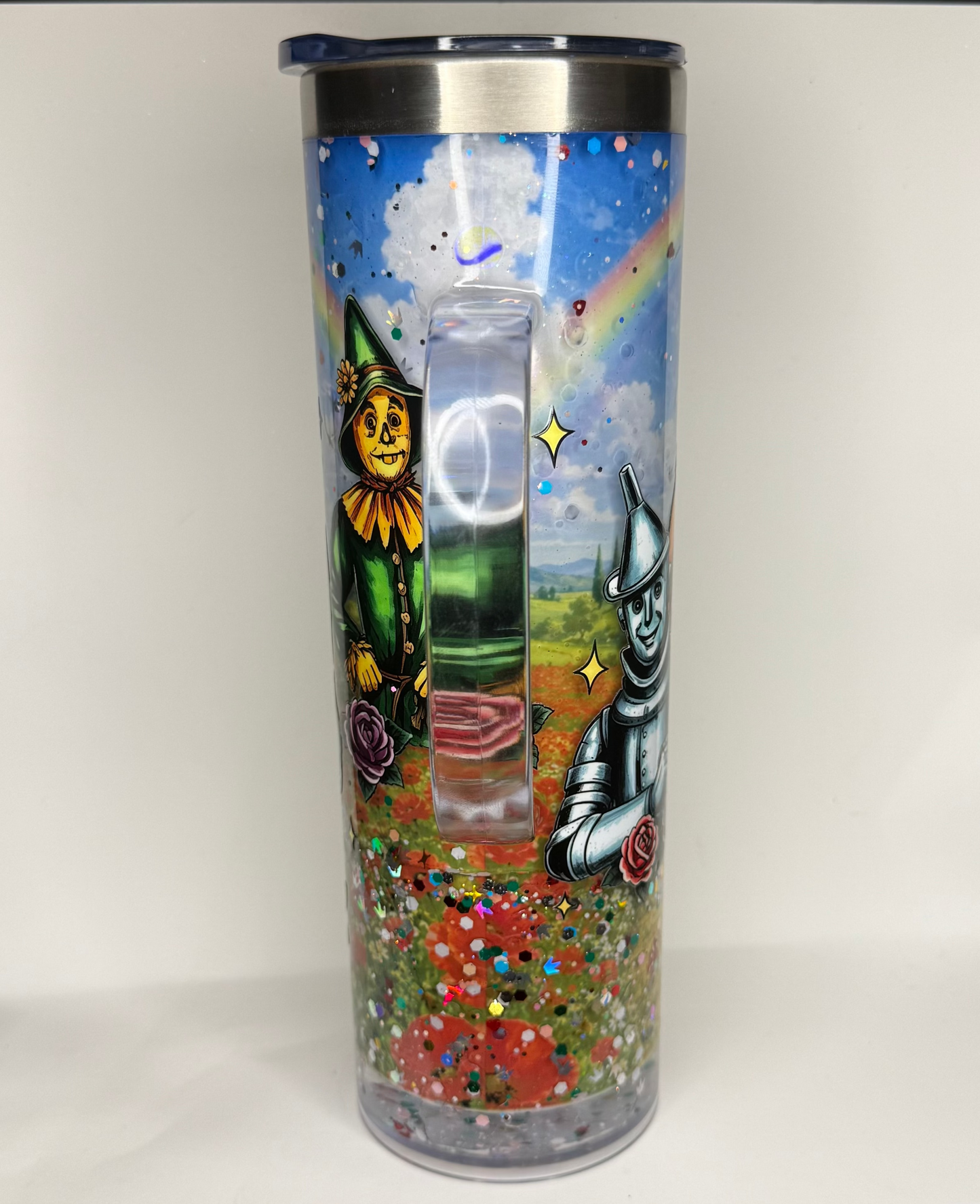 Yellow Brick Rd Stainless Steel Snow Globe Tumbler with handle 20oz. / Ready To Ship #2