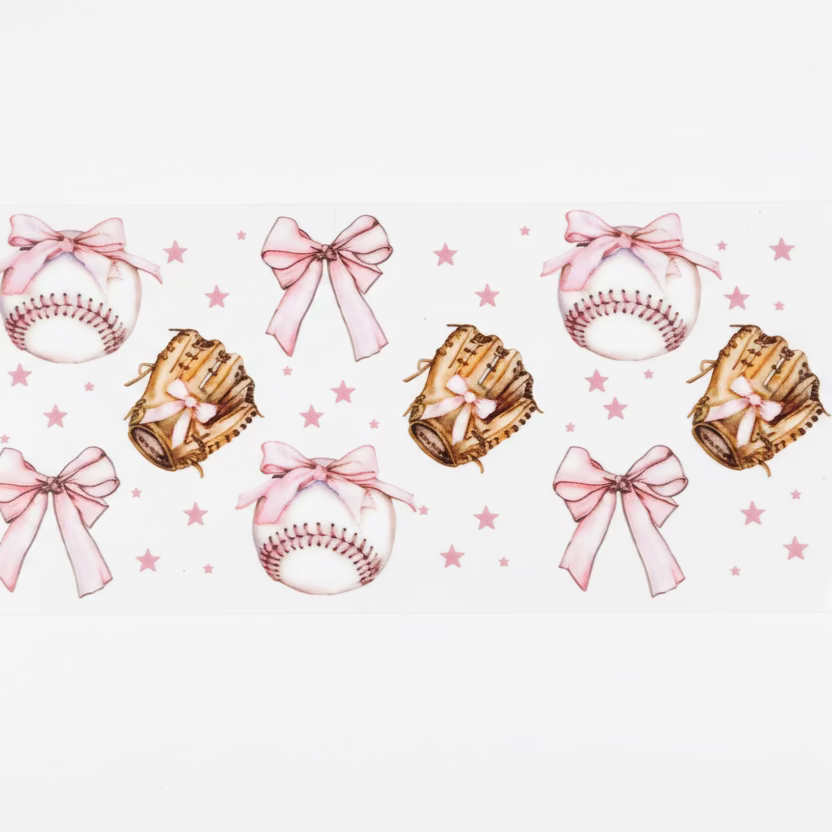 Baseball pink bow Tumbler Wrap #285