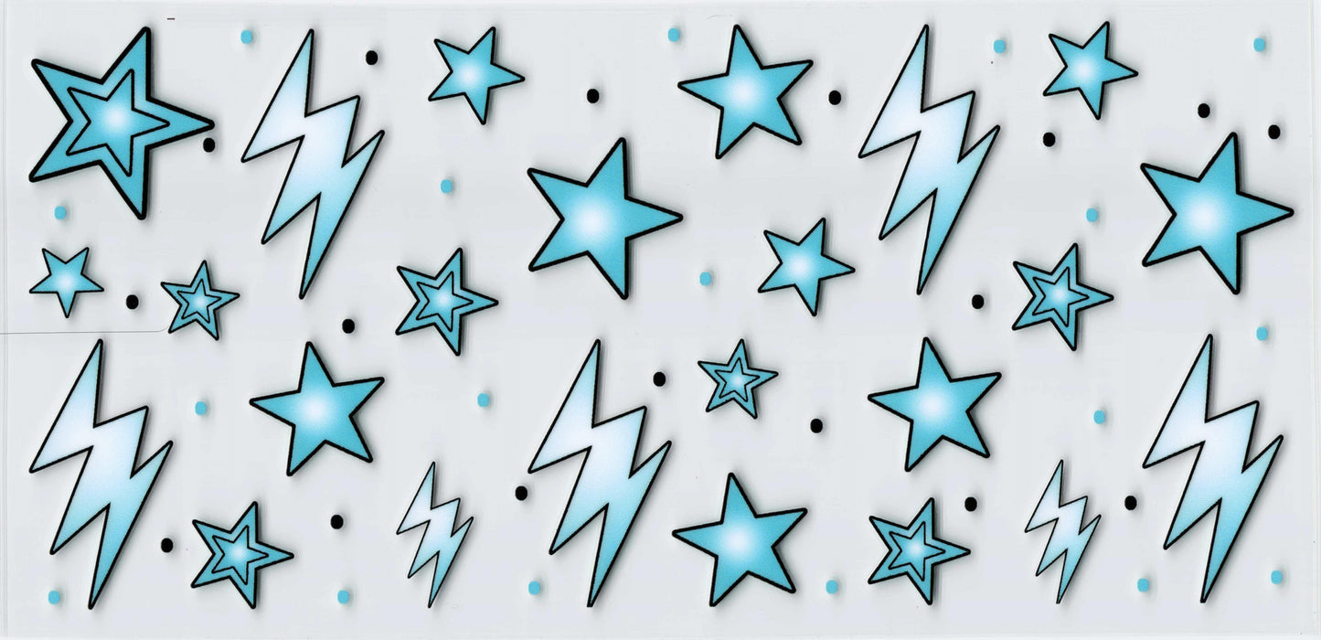 Stars and Lightning Bolts Tumbler Wrap #419