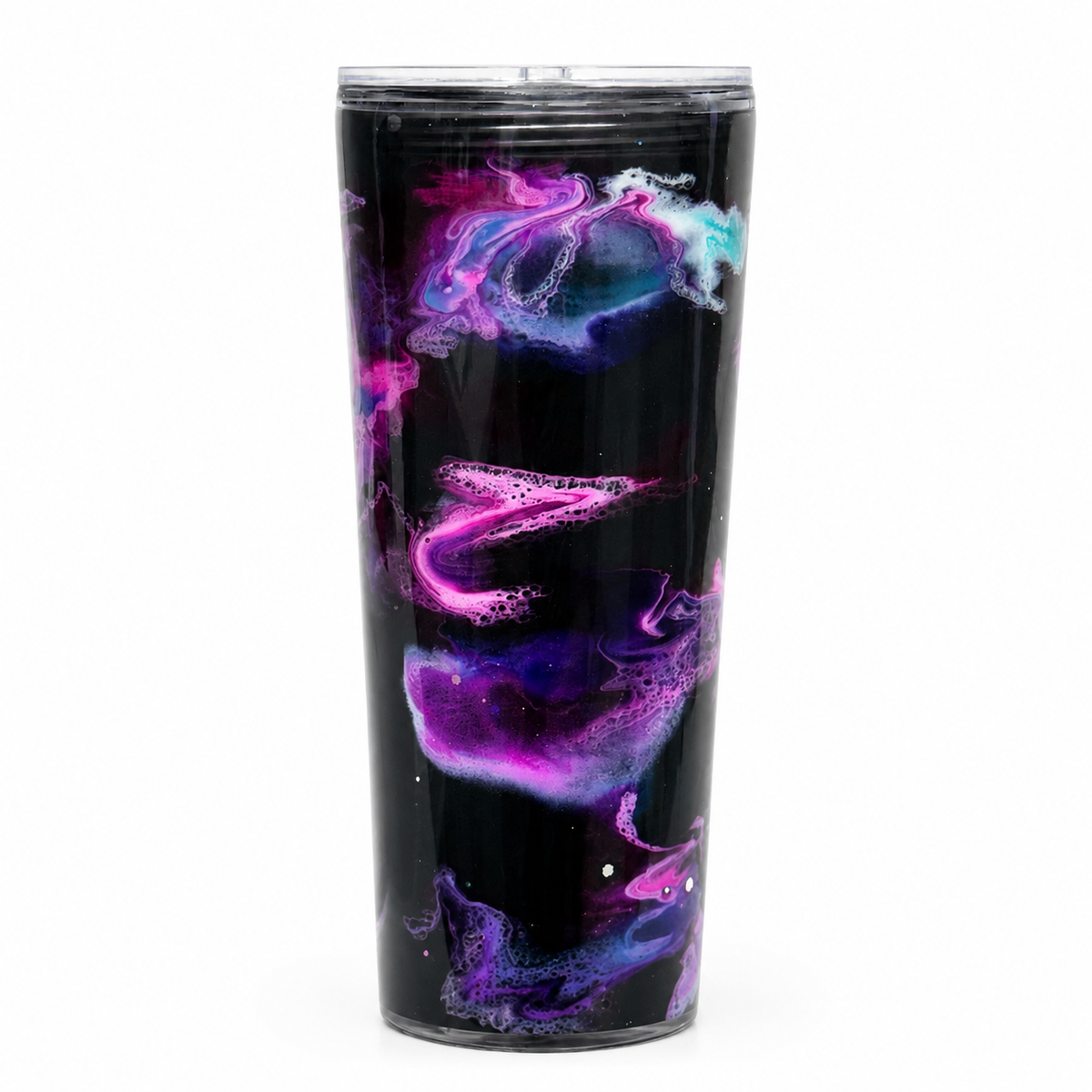 Galaxy Waterfall Tumbler / acrylic with epoxy overlay / Ready To Ship