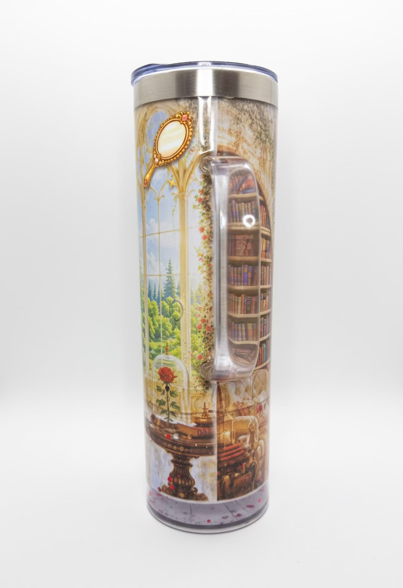 Belle Inspired 20 oz Stainless Steel Snow Globe Tumbler / Ready To Ship #21