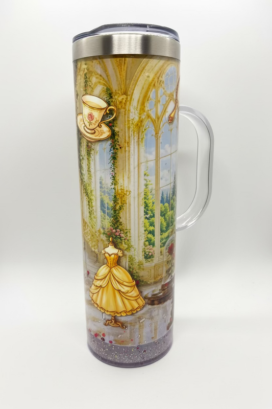 Belle Inspired 20 oz Stainless Steel Snow Globe Tumbler / Ready To Ship #21