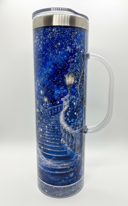 Cinderella inspired stainless steel snow globe tumbler/20oz. ready to ship #18