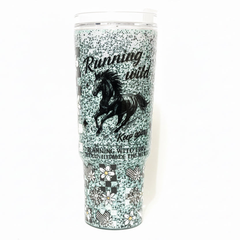 Running Wild Snow globe Tumbler 40oz / Ready To Ship #16