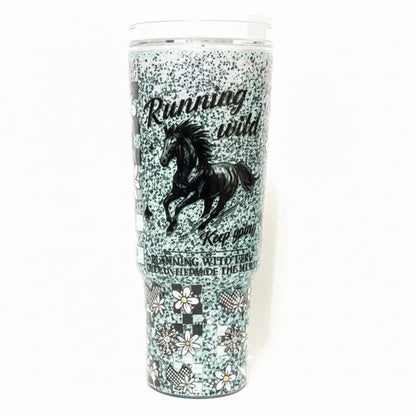 Running Wild Snow globe Tumbler 40oz / Ready To Ship #16