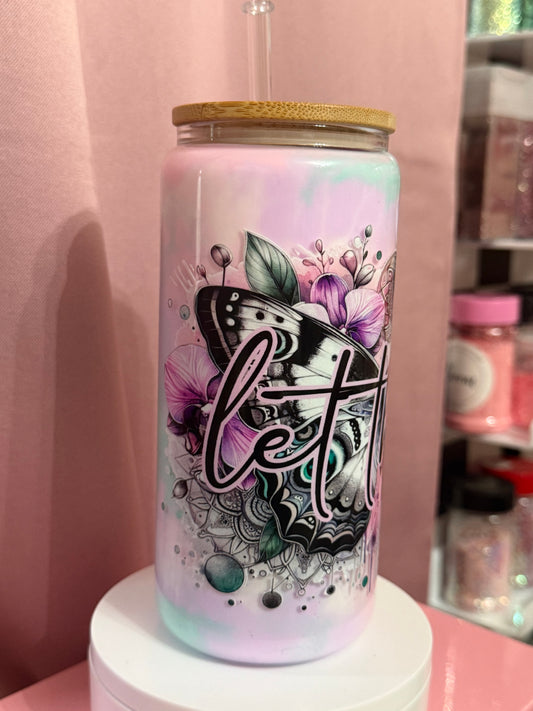 Butterfly 20 oz glass/ Ready To Ship #3