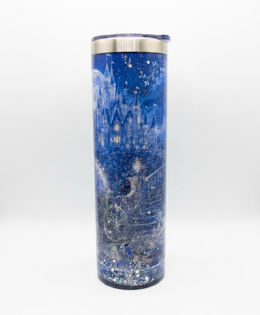 Cinderella inspired stainless steel snow globe tumbler/20oz. ready to ship #18