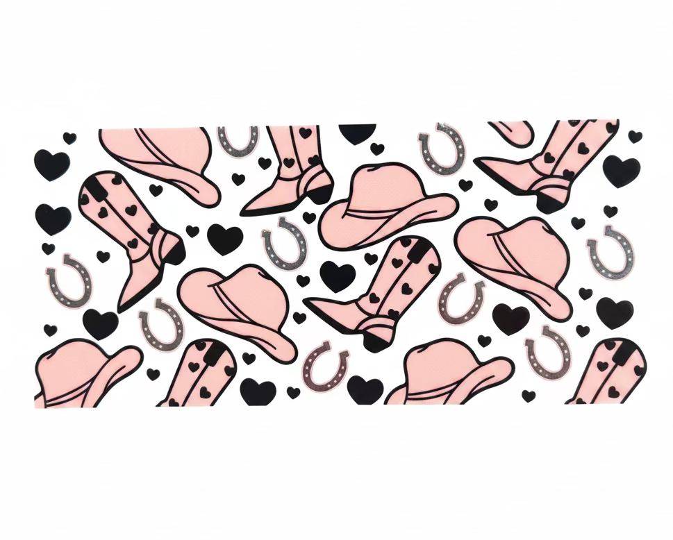 Pink cowgirl hat Tumbler Wrap #360