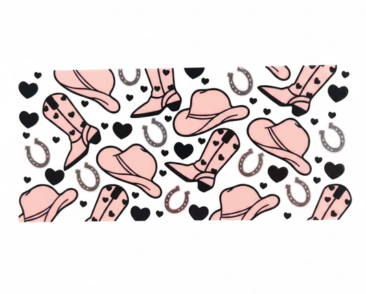 Pink cowgirl hat Tumbler Wrap #360