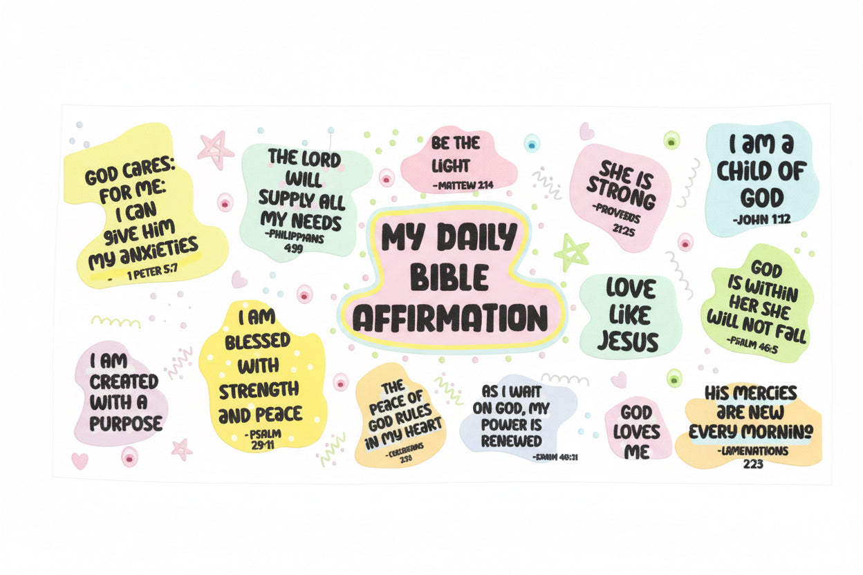Bible Affirmation Tumbler Wrap #281