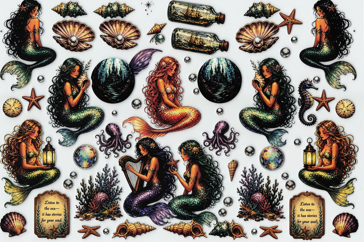 Mermaid Element Sheet Tumbler Wrap #611