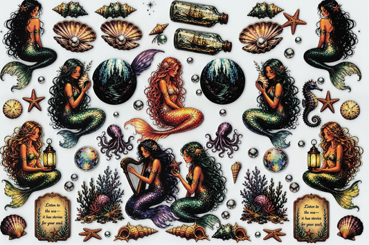 Mermaid Element Sheet Tumbler Wrap #611