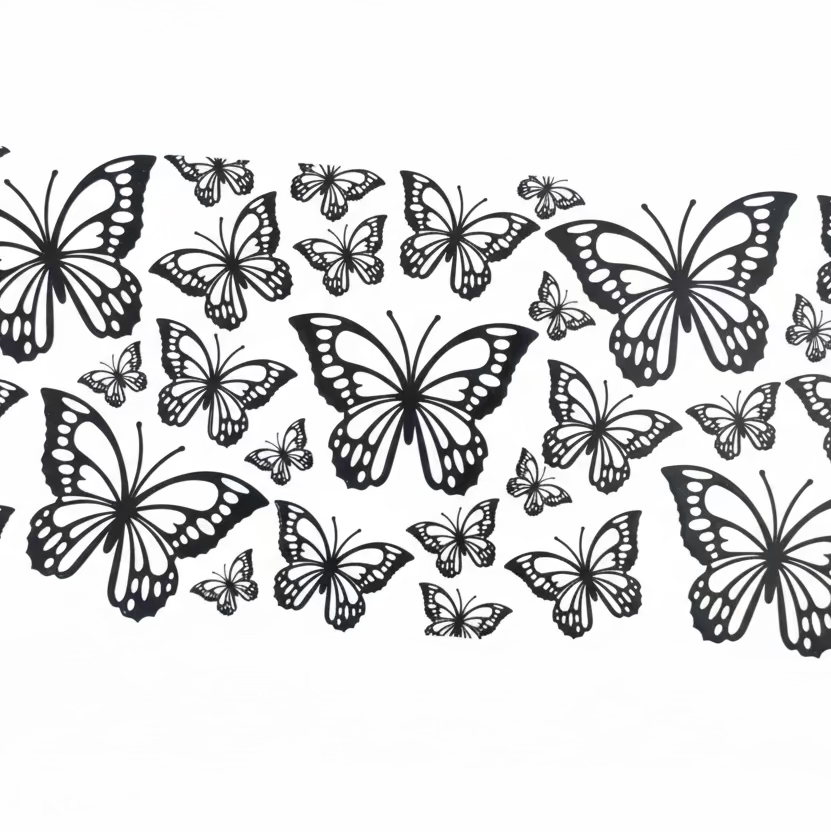 Black Butterflies Tumbler Wrap #315