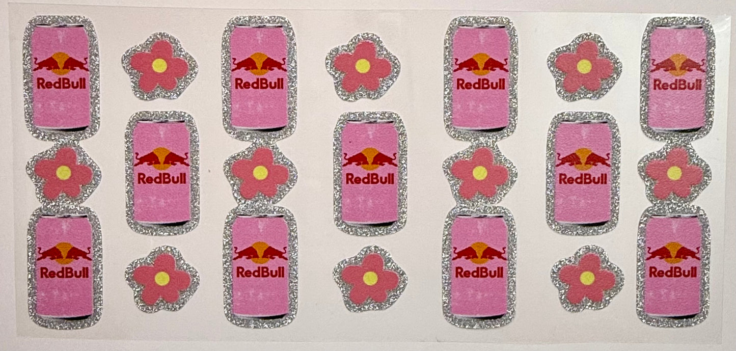 Pink RedBull Glitter Tumbler Wrap #244