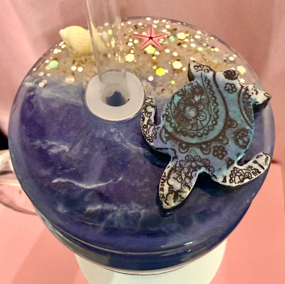 Sea Turtle 3D Decorated Lid