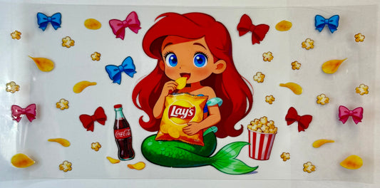 Ariel Snacks and Bows Tumbler Wrap #191