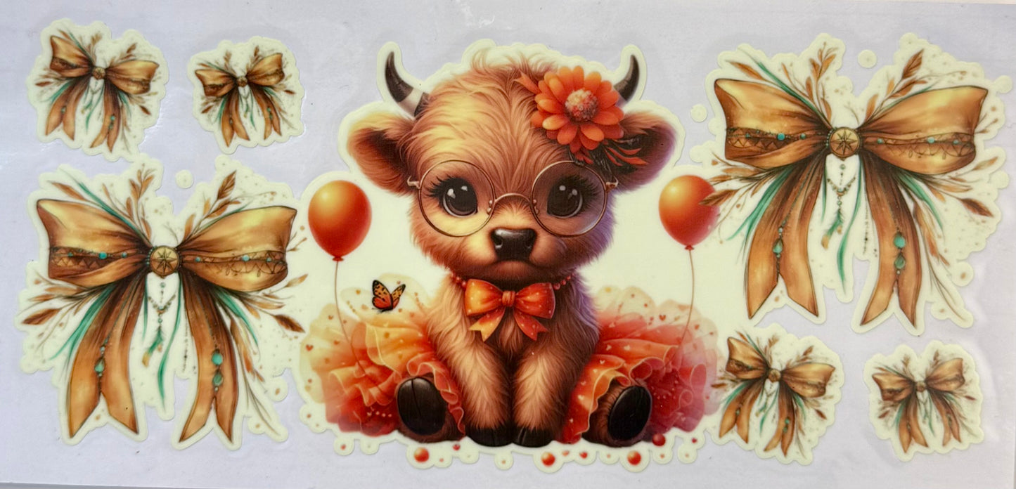 Highland Cow (Glow) Tumbler Wrap #133