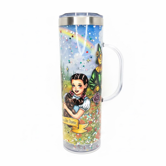 Yellow Brick Rd  Stainless Steel Snow Globe Tumbler with handle 20oz. / Ready To Ship #2