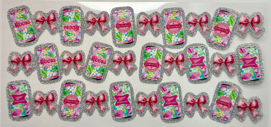 Beer and Bows Glitter Tumbler Wrap #246
