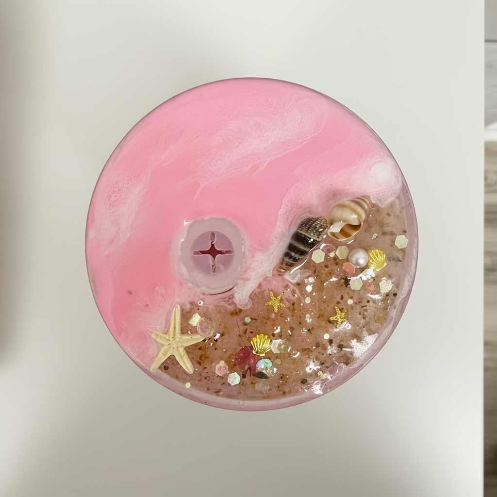 Pink Ocean & sea turtle wrap with decorated lid 16 oz acrylic / Ready To Ship #1