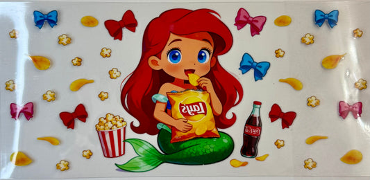Ariel Snacks and Bows Tumbler Wrap #191