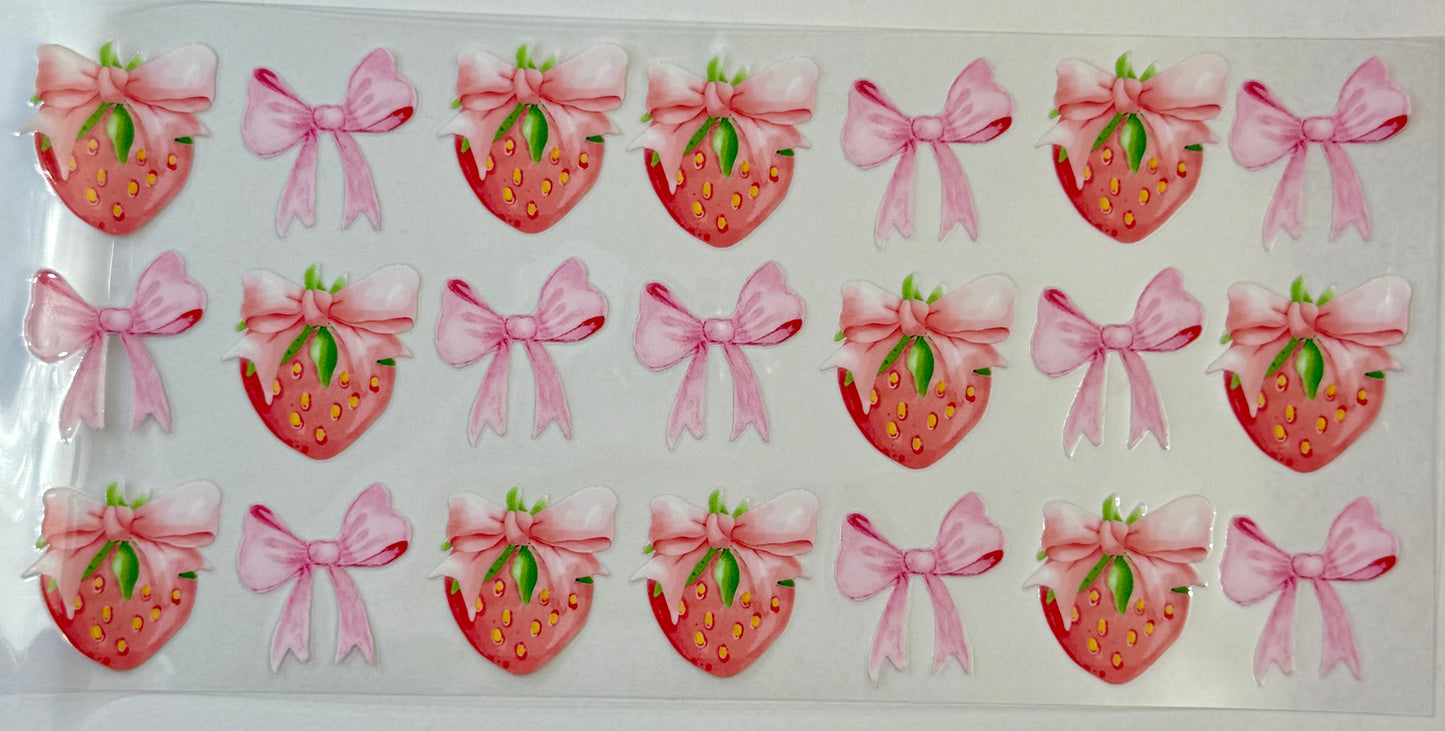 Strawberry & Bows Tumbler Wrap #206