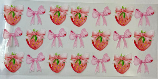 Strawberry & Bows Tumbler Wrap #206