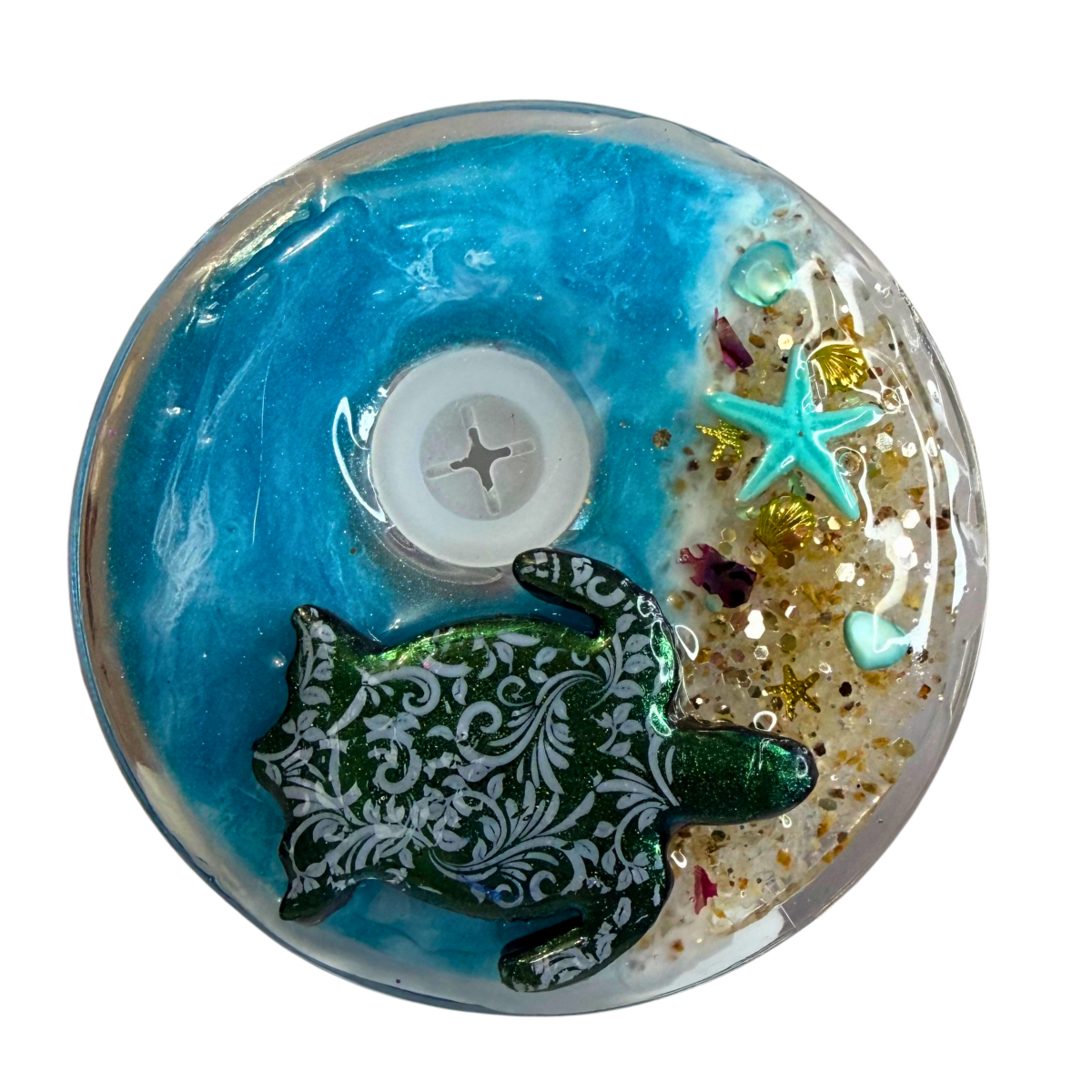 Sea Turtle 3D Decorated Lid