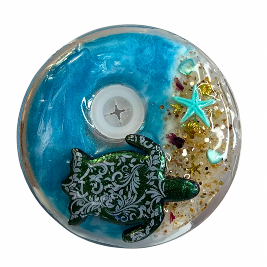 Sea Turtle 3D Decorated Lid