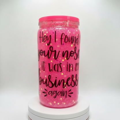 Hot Pink leopard print 16 oz acrylic / Ready To Ship #3