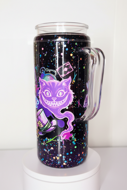 Dark Alice in Wonderland Lava Tumbler 20 oz acrylic with handle/ Ready To Ship #8