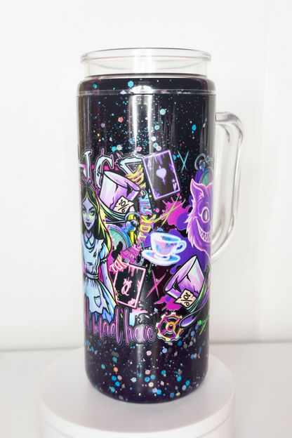 Dark Alice in Wonderland Lava Tumbler 20 oz acrylic with handle/ Ready To Ship #8