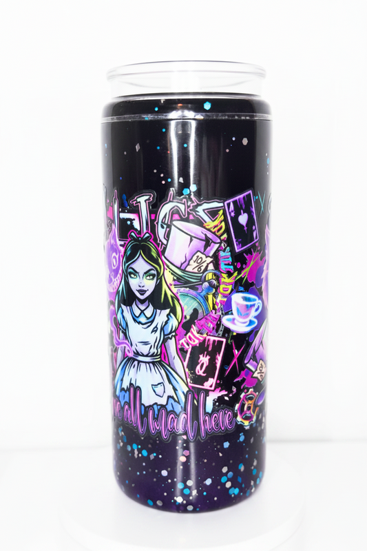 Dark Alice in Wonderland Lava Tumbler 20 oz acrylic with handle/ Ready To Ship #8
