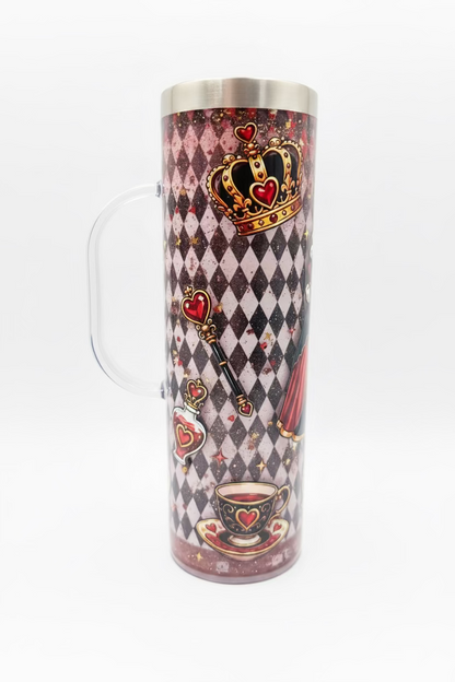 Queen of Hearts Stainless Steel  Snow Globe Tumbler 20oz. / Ready To Ship #12