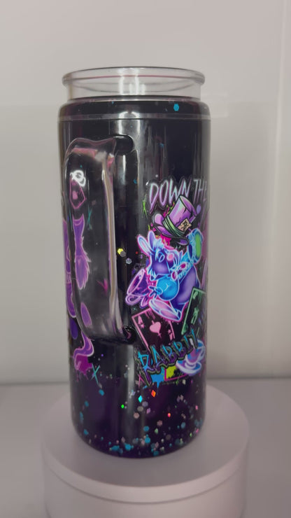 Dark Alice in Wonderland Lava Tumbler 20 oz acrylic with handle/ Ready To Ship #8